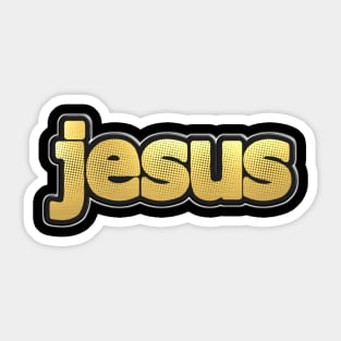 Shiny black and Gold JESUS word ver13 Sticker